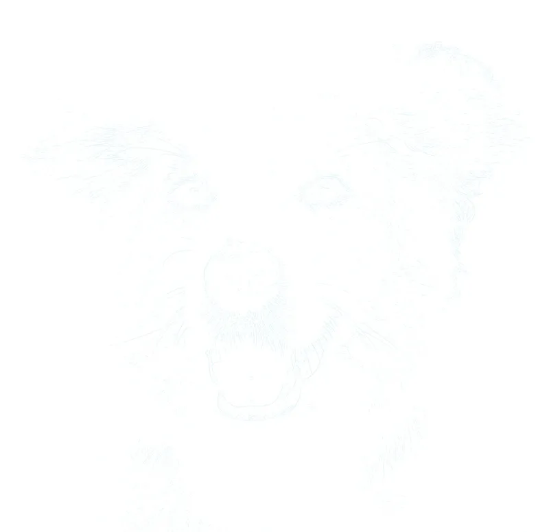 Light watercolor guide generated from the reference photograph, shown at tracing opacity